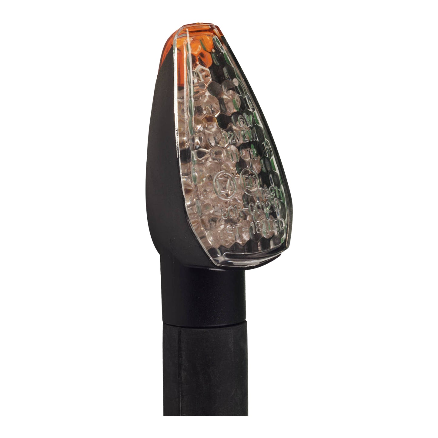 Whites Motorcycle Parts Flasher Universal LED Black Long Stem (Pair)