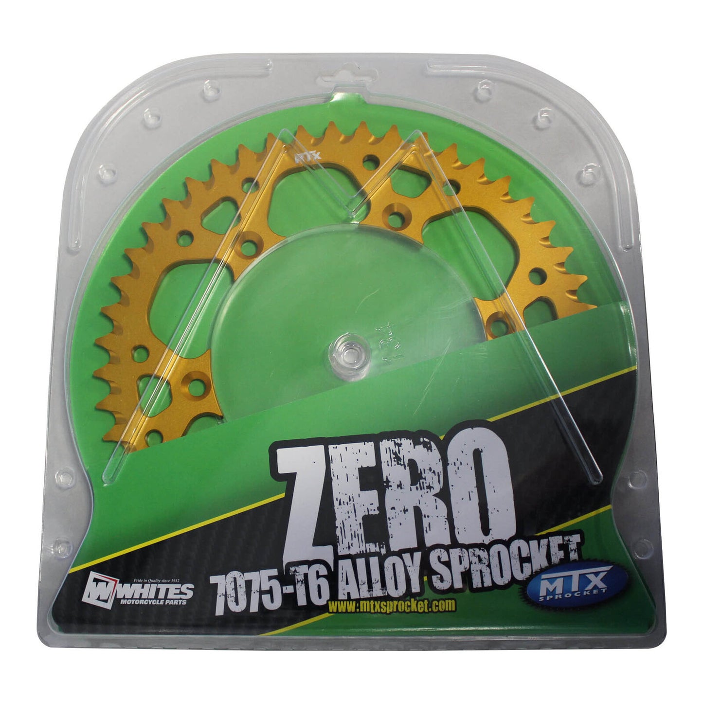 MTX 897 Zero Aluminium Rear Sprocket 520 Gold NZ - CNC machined aviation grade 7075-T6 alloy with self-cleaning mud grooves