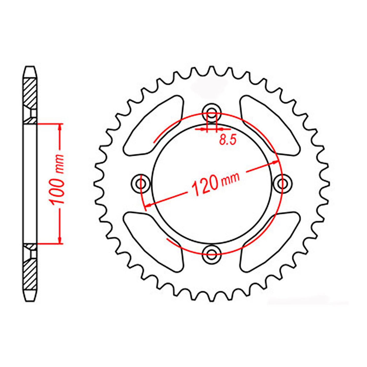MTX Parts 798 Steel Rear Sprocket #428