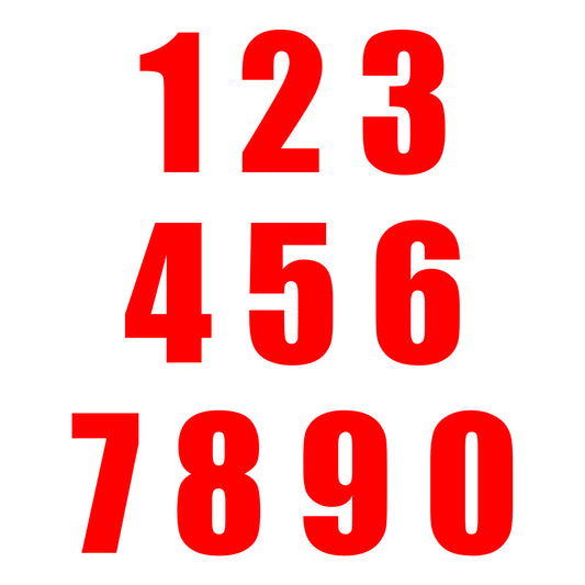 Whites Race Number - Red #0 (10 Pack)
