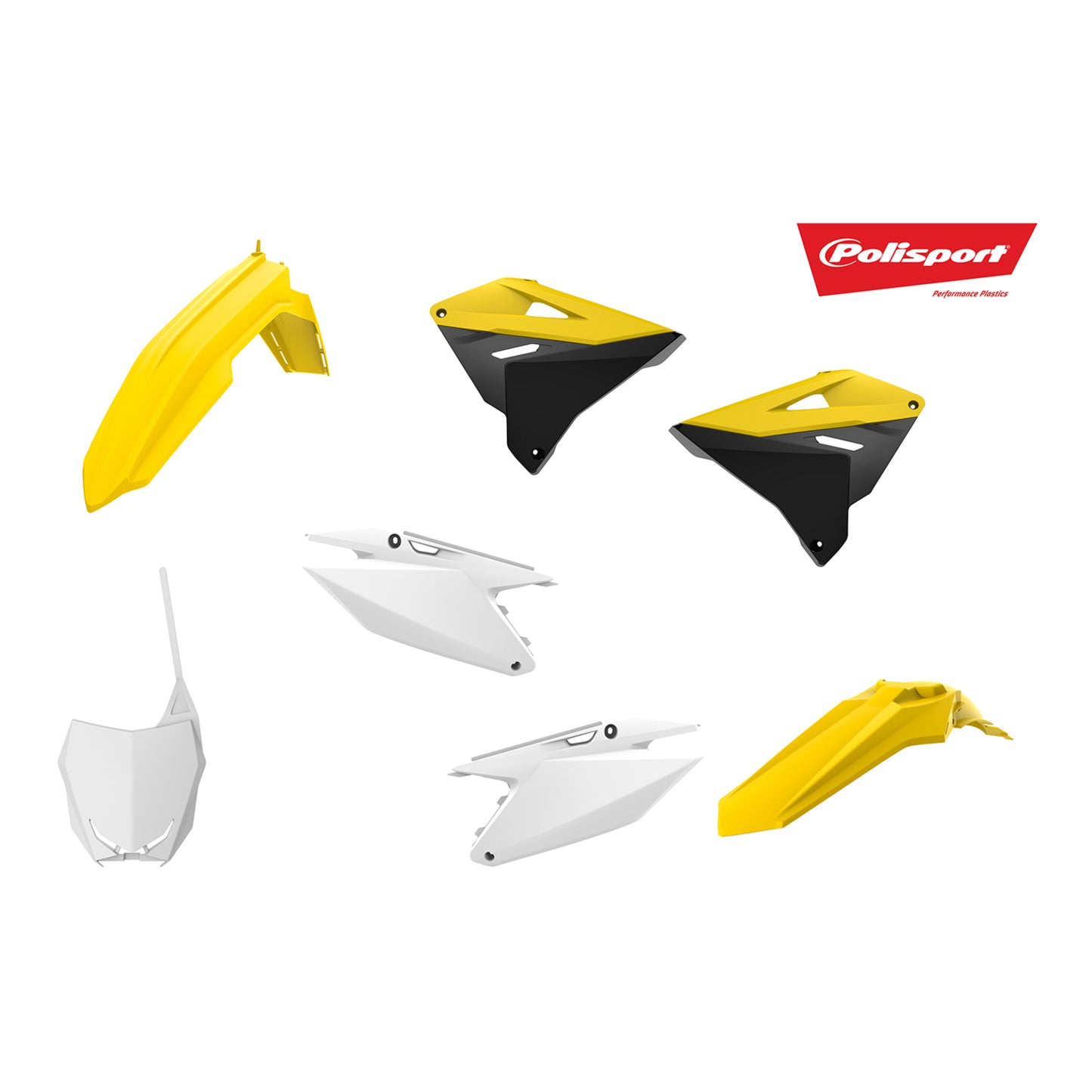 Polisport MX Restyling Kit Suzuki RM125/250 '01-'08 - OEM White/Yellow