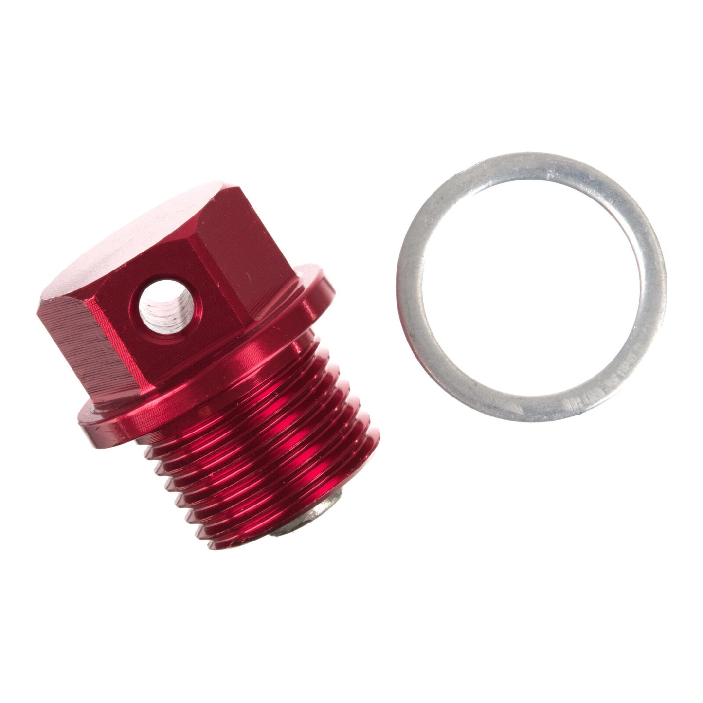 Whites Motorcycle Parts Magnetic Sump Plug M14 x 10 x 1.25 - Red
