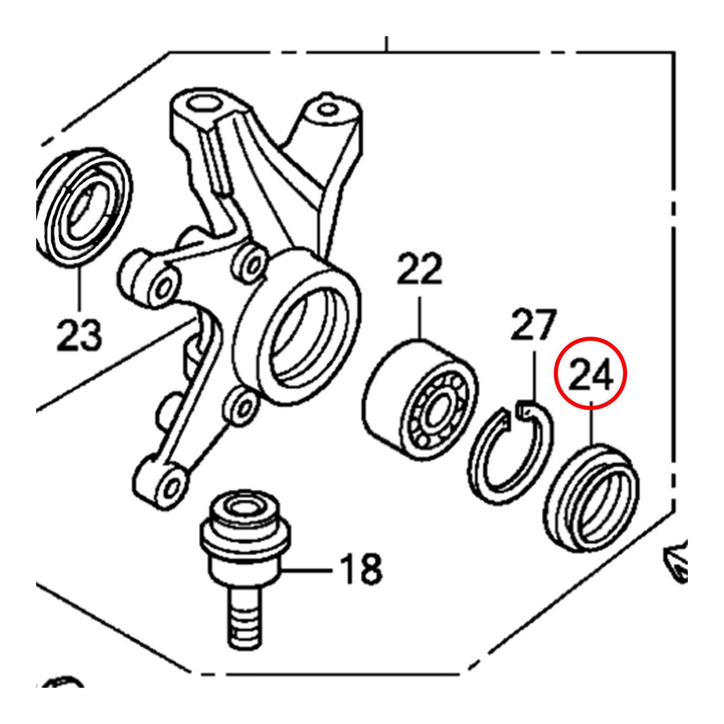 Whites Motorcycle Parts Dust Seal - Honda Front Knuckle Seal - 38 x 50 x 6