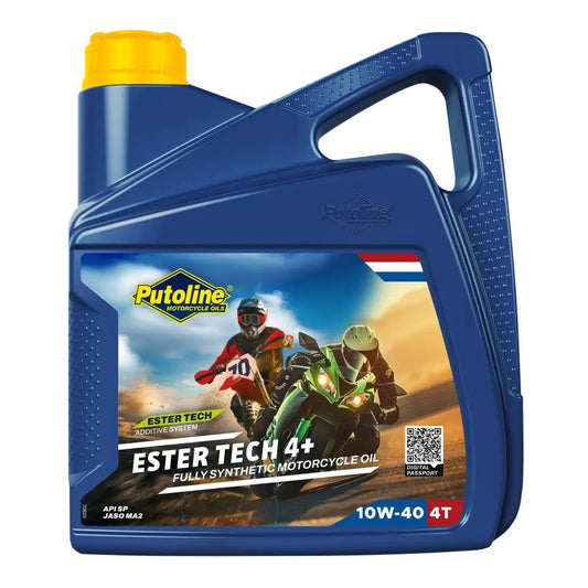 Putoline Estertech Syntec 4+ 10W-40 fully synthetic engine oil 4L container, SKU PTETECH4PLUS10W404L