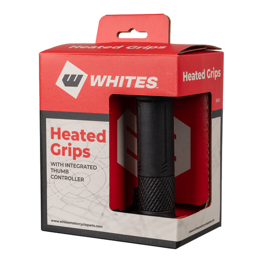 Whites Integrated Heated Grips Road 120mm - colour-coded LED indicators and integrated left-hand grip switch