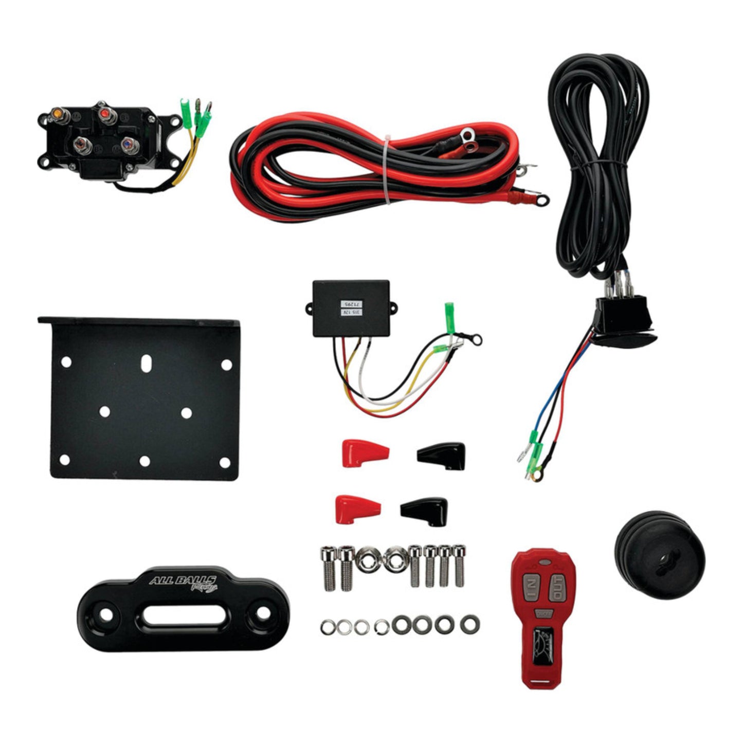 ALL BALLS 4 BOLT WINCH 4500LB with 33FT SYNTHETIC ROPE