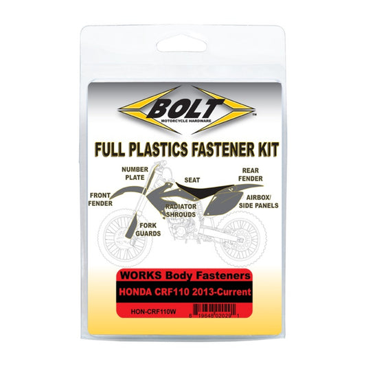 Bolt Body Work Fastener Kit Honda ’13–Current CRF110 Works Kit