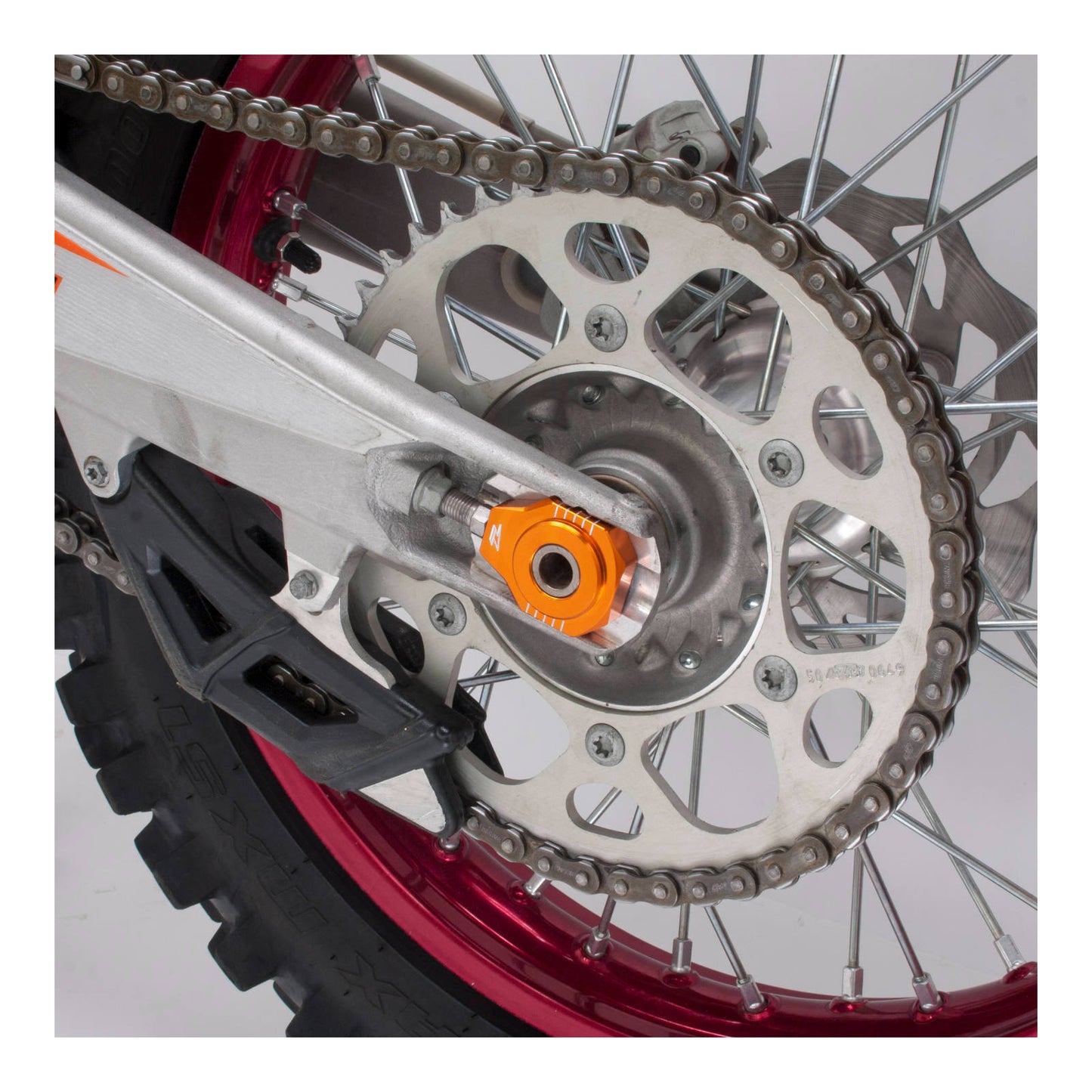 Zeta Rear Axle Block KTM SX/SXF- '12, 85SX,EXC Orange