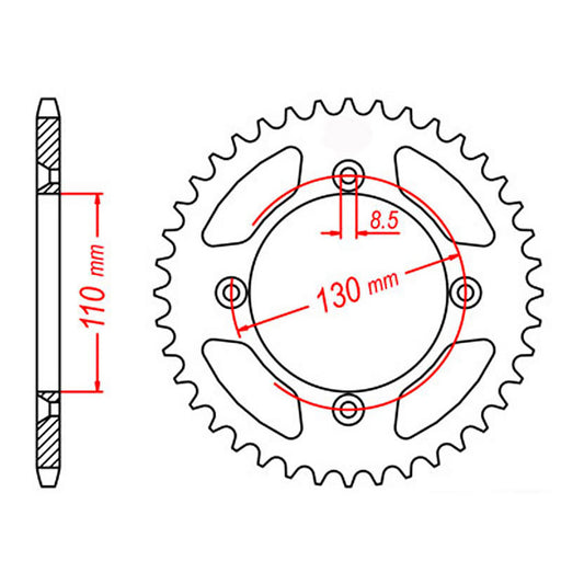 MTX Parts 215 Steel Rear Sprocket #420