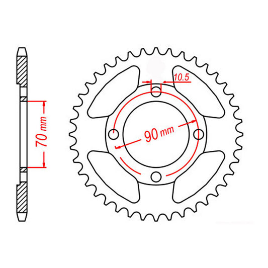 MTX 264 Steel Rear Sprocket #428
