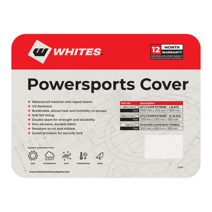 Whites Premium Bike Cover - Large UTV - Black