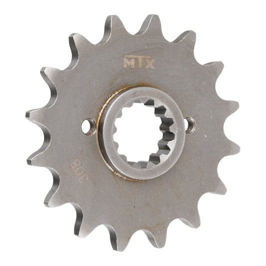 MTX 308 steel front sprocket #520, front angle view showing teeth and centre bore, SKU SPF34514