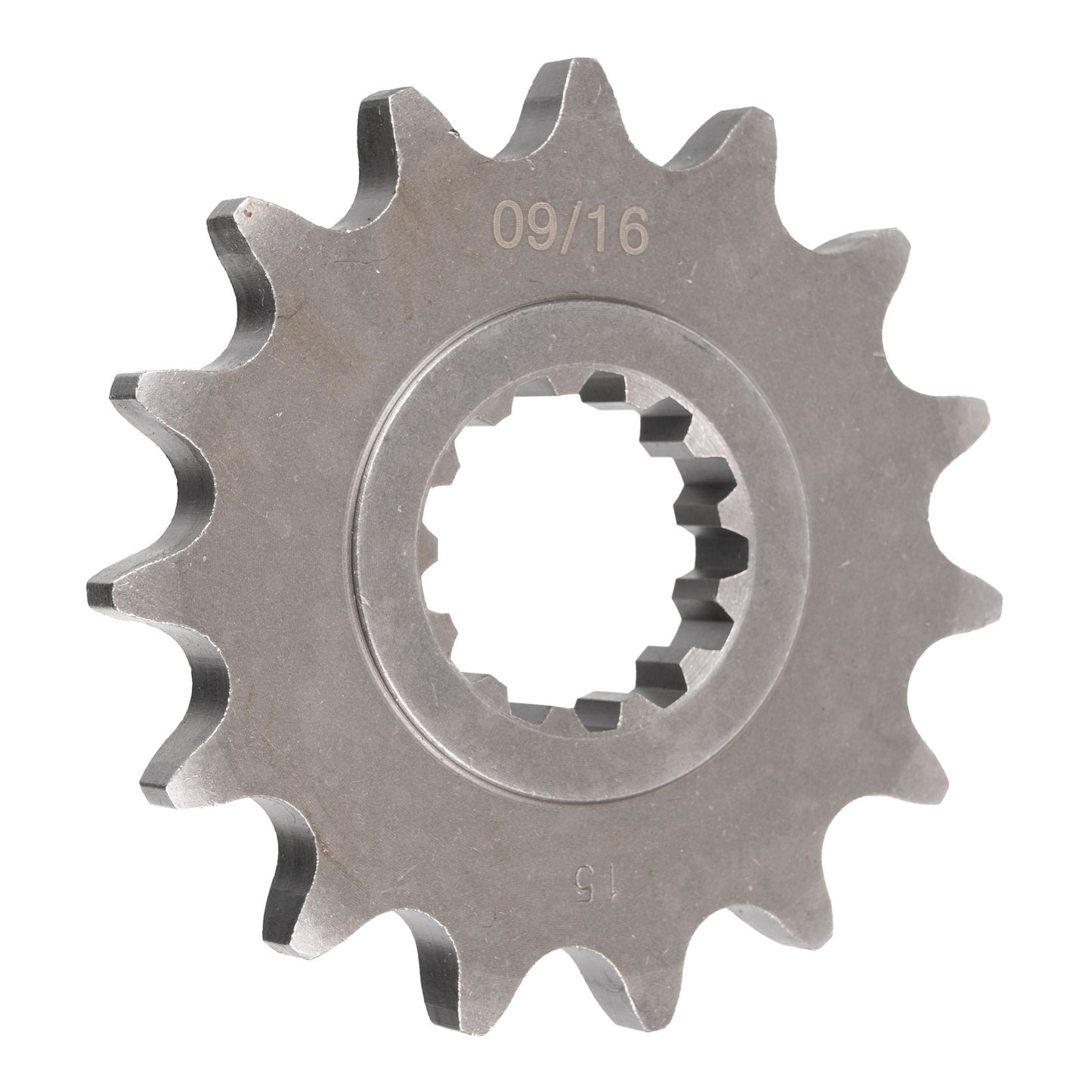 MTX 579 steel front sprocket #530 15 tooth, front face view, SKU SPF57915
