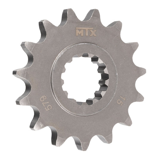 MTX 579 steel front sprocket #530, front angle view showing teeth and centre bore, SKU SPF57915